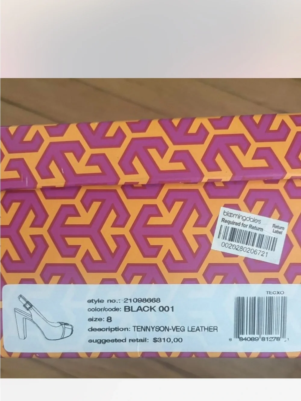Tory Burch Black Leather Peep-Toe Logo Bow Slingback Heels